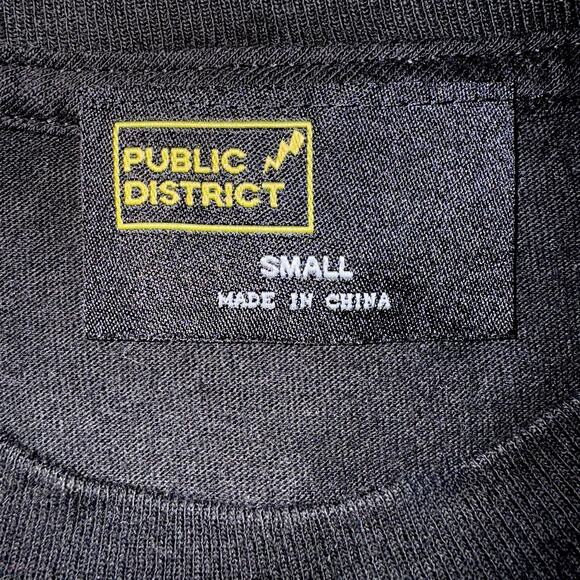 Public District Men's SM Short Sleeve Cotton T Shirt Black Psychedelic Mushroom - Picture 5 of 5